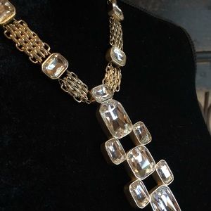 Decadent rhinestone and gold necklace
